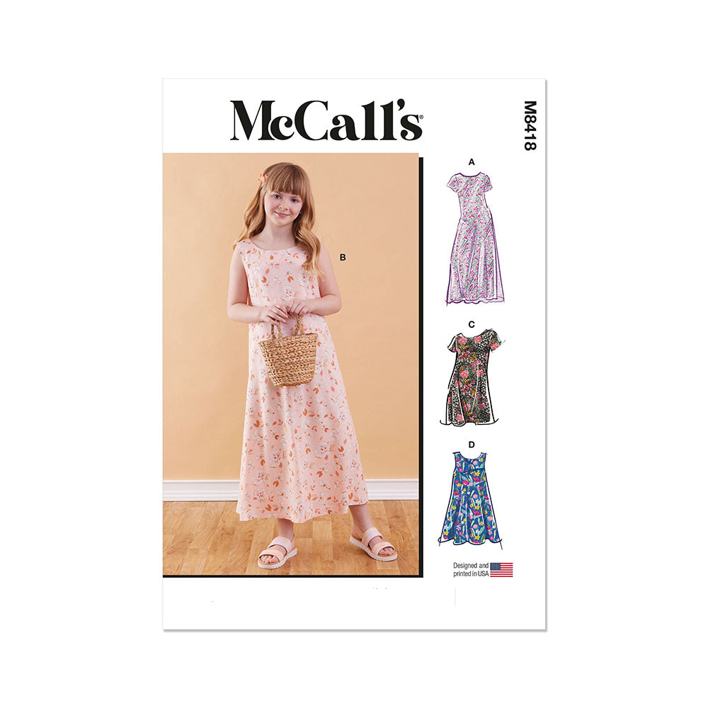 McCALL's M8418 Girls' Dress in Two Lengths