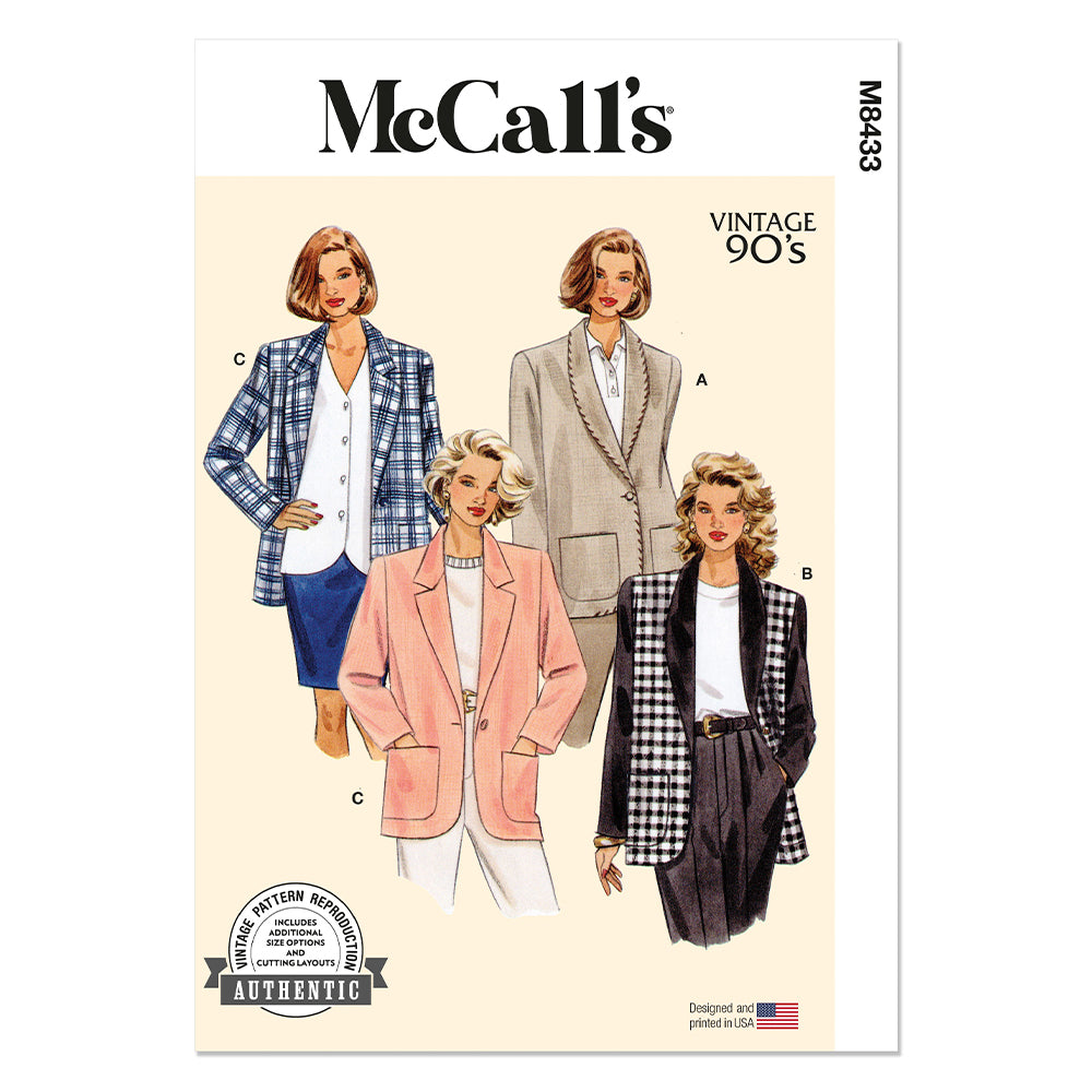 McCALL's M8433 Misses' Jacket