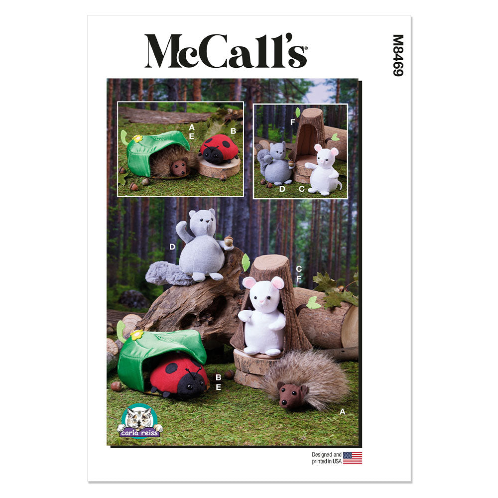 McCALL's M8469 Plush Animals With Leaf And Tree Houses By Carla Reiss Design
