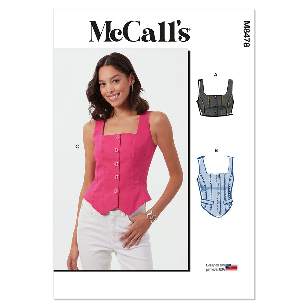 McCALLs M8478 Misses Corset Tops