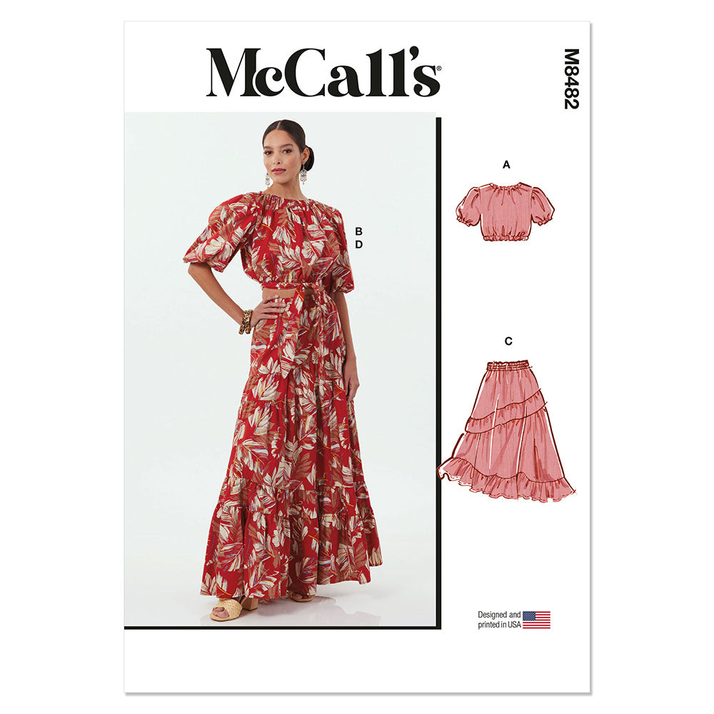 McCALLs M8482 Misses Tops and Skirts