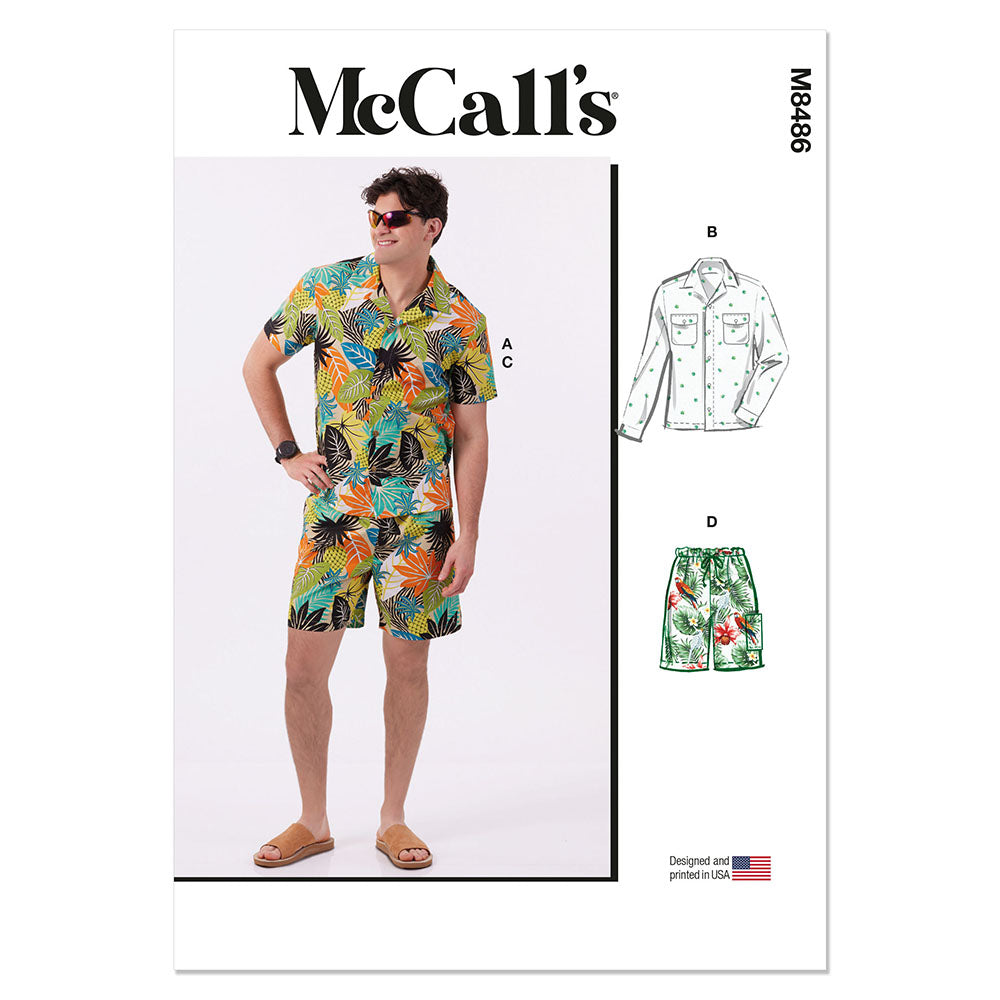 McCALLs M8486 Mens Shirts and Shorts