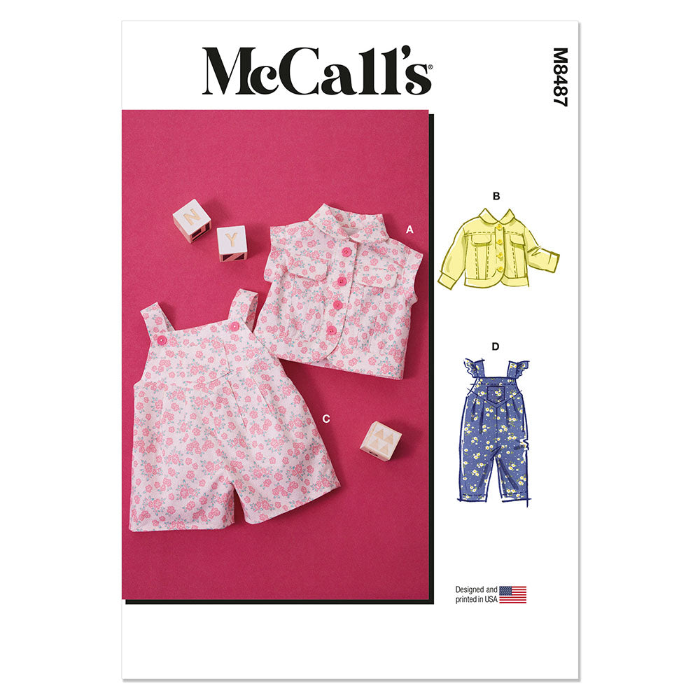 McCALLs M8487 Infants Vest, Jacket and Overalls