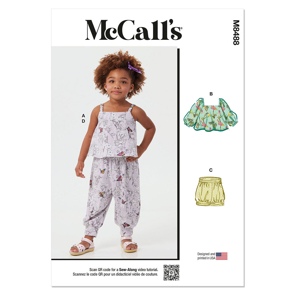 McCALLs M8488 Toddlers Knit Tops, Shorts and Pants