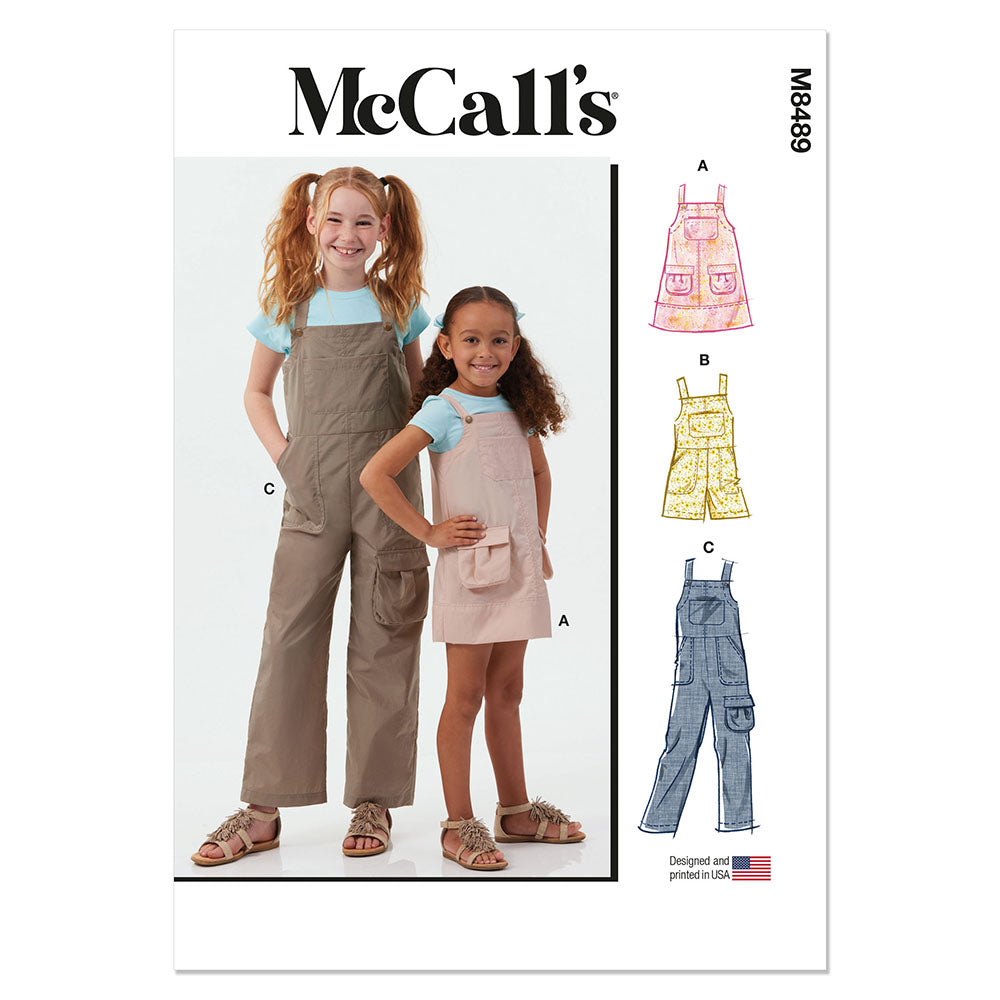 McCALLs M8489 Childrens and Girls Pinafore and Overalls