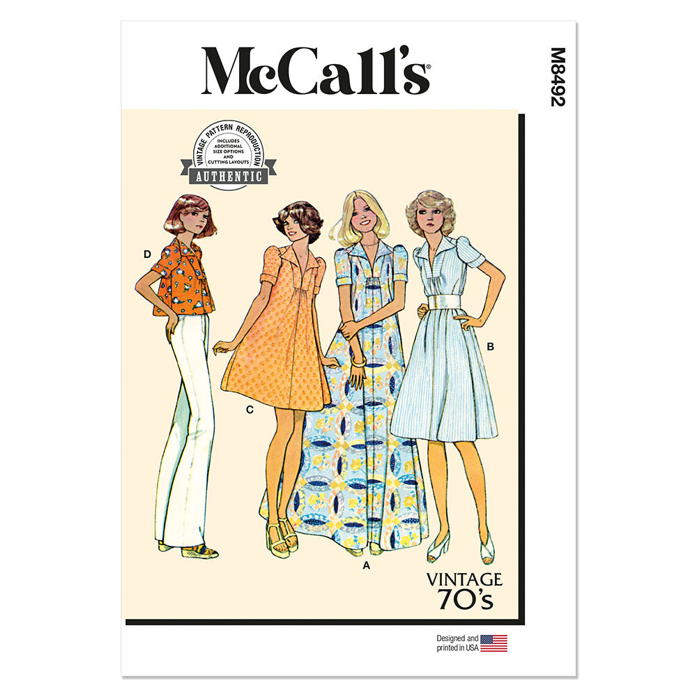 McCALLs M8492 Misses Dress or Top