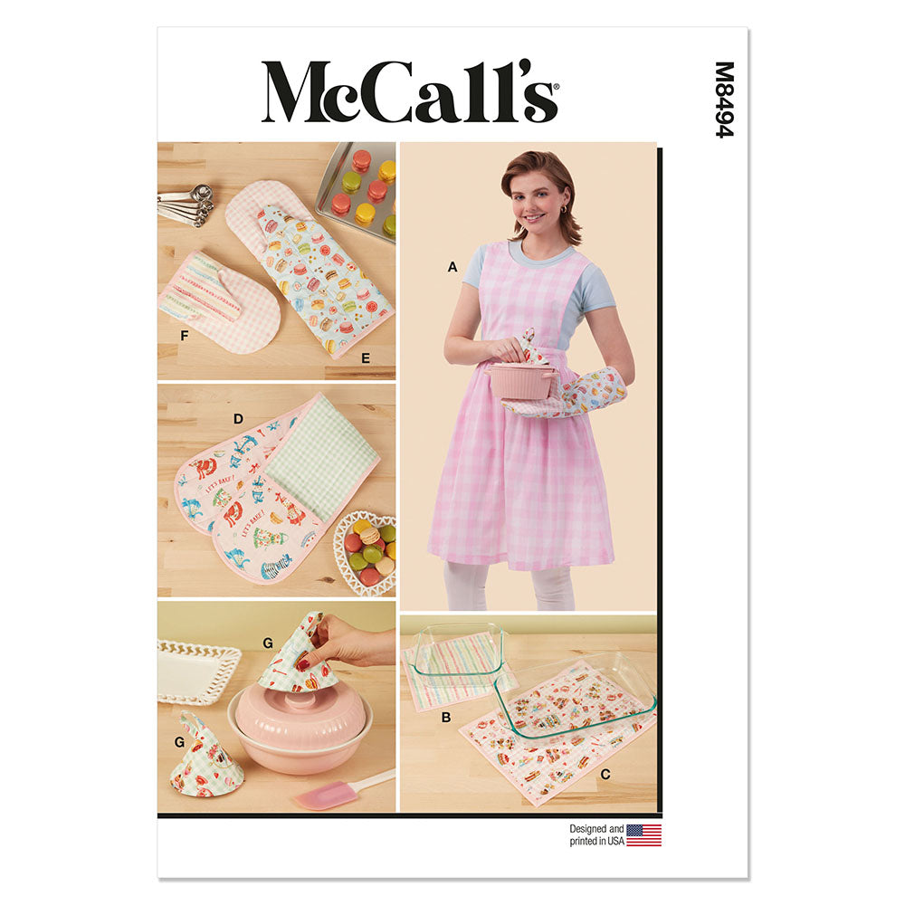 McCALLs M8494 Misses Apron and Kitchen Accessories