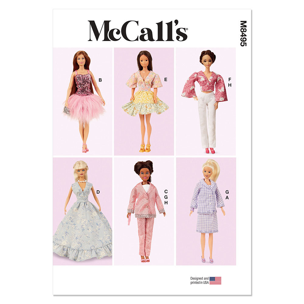 McCALLs M8495 11-1/2 Fashion Doll Clothes