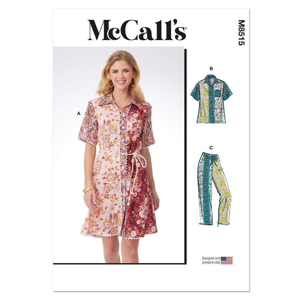 McCALLs M8515 Misses Dress, Top and Pants