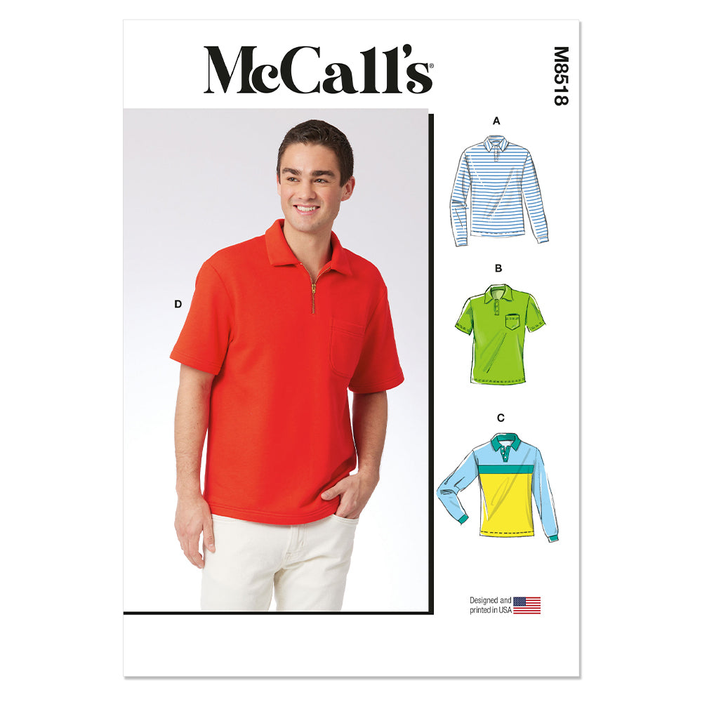 McCALLs M8518 Mens Polo Shirts