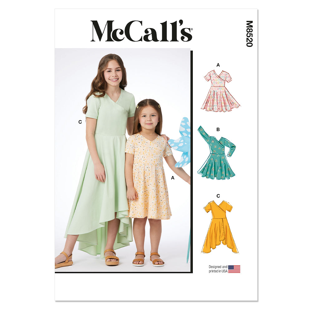 McCALLs M8520 Childrens and Girls Knit Dresses