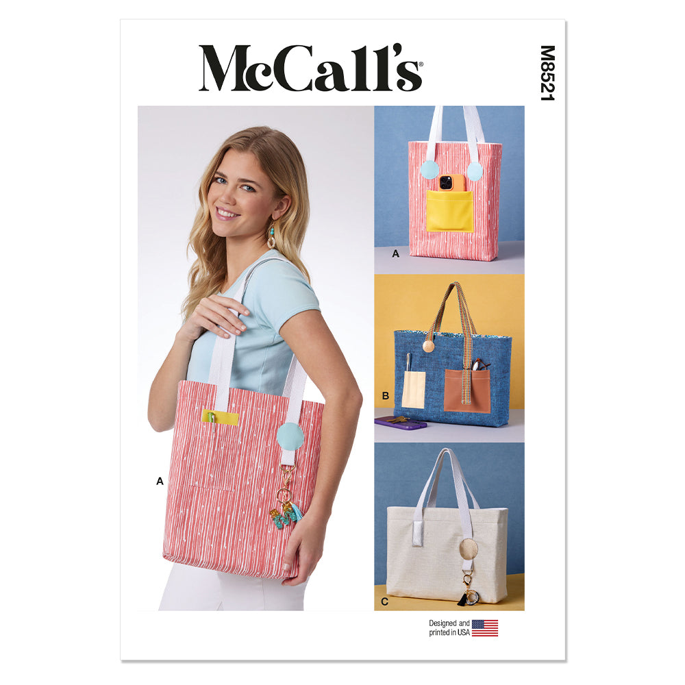 McCALLs M8521 Tote Bags