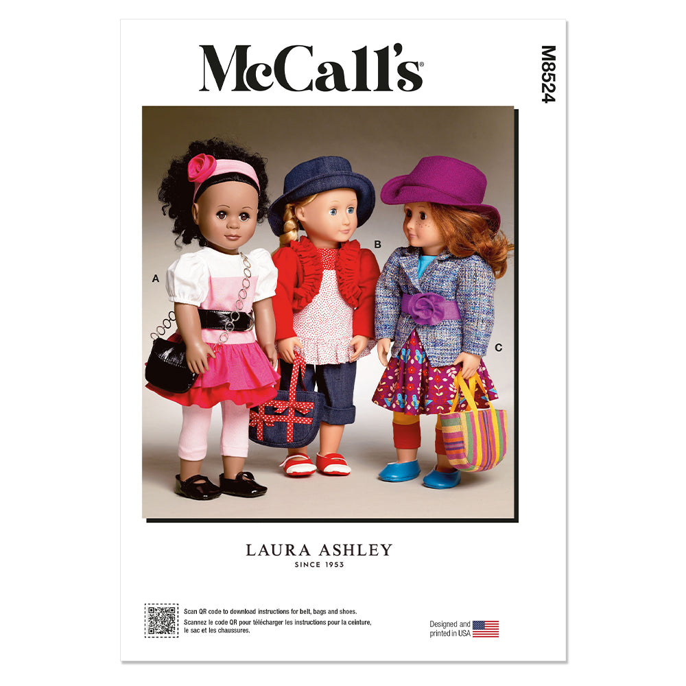 McCALLs M8524 18 Doll Clothes by Laura Ashley