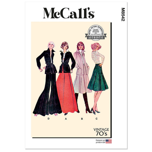 MCCALLS M8542 Misses' Jacket, Skirt and Pants
