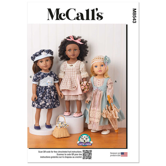 MCCALLS M8543 18" Doll Clothes by Carla Reiss