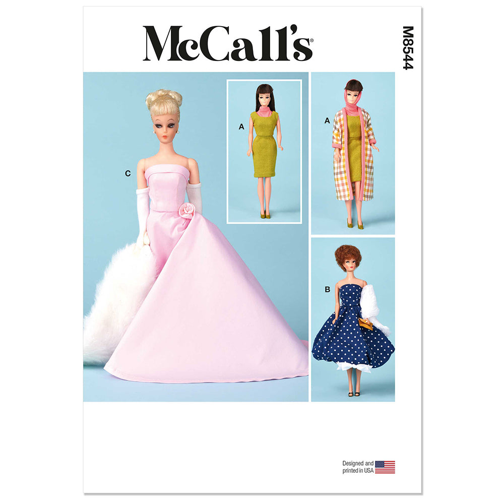 MCCALLS M8544 11 1/2" Fashion Doll Clothes