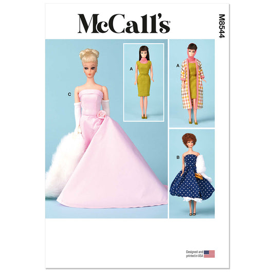 MCCALLS M8544 11 1/2" Fashion Doll Clothes