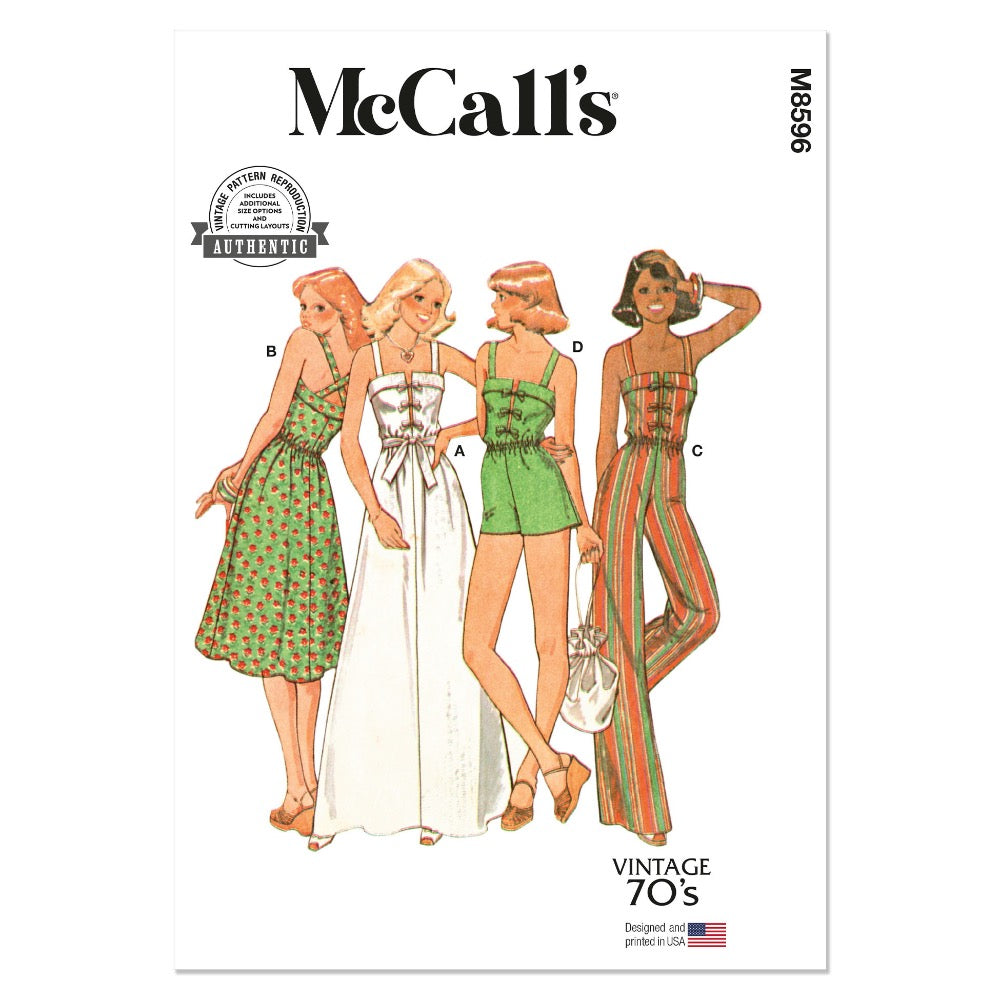 MCCALLS M8596 Misses' Dresses or Jumper and Jumpsuit