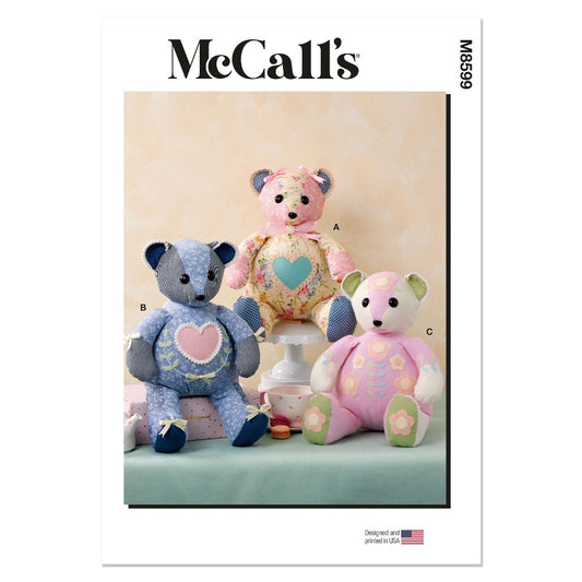 MCCALLS M8599 Patchwork Plush Bears