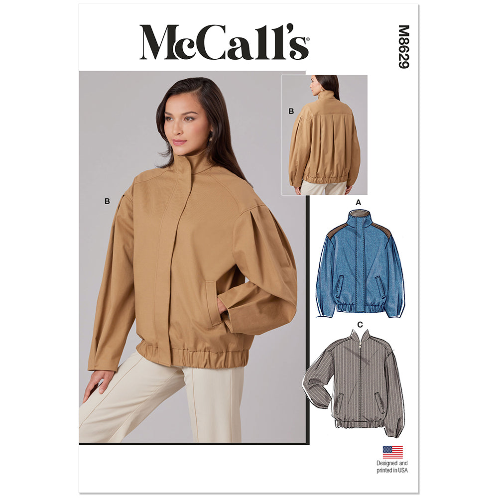 MCCALL'S M8629 Misses' Blouson Jacket Sewing Pattern, Sizes 6–18