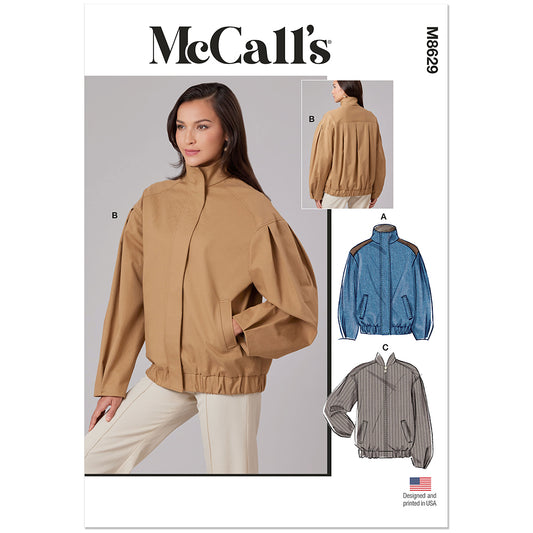 MCCALL'S M8629 Misses' Blouson Jacket Sewing Pattern, Sizes 14–26