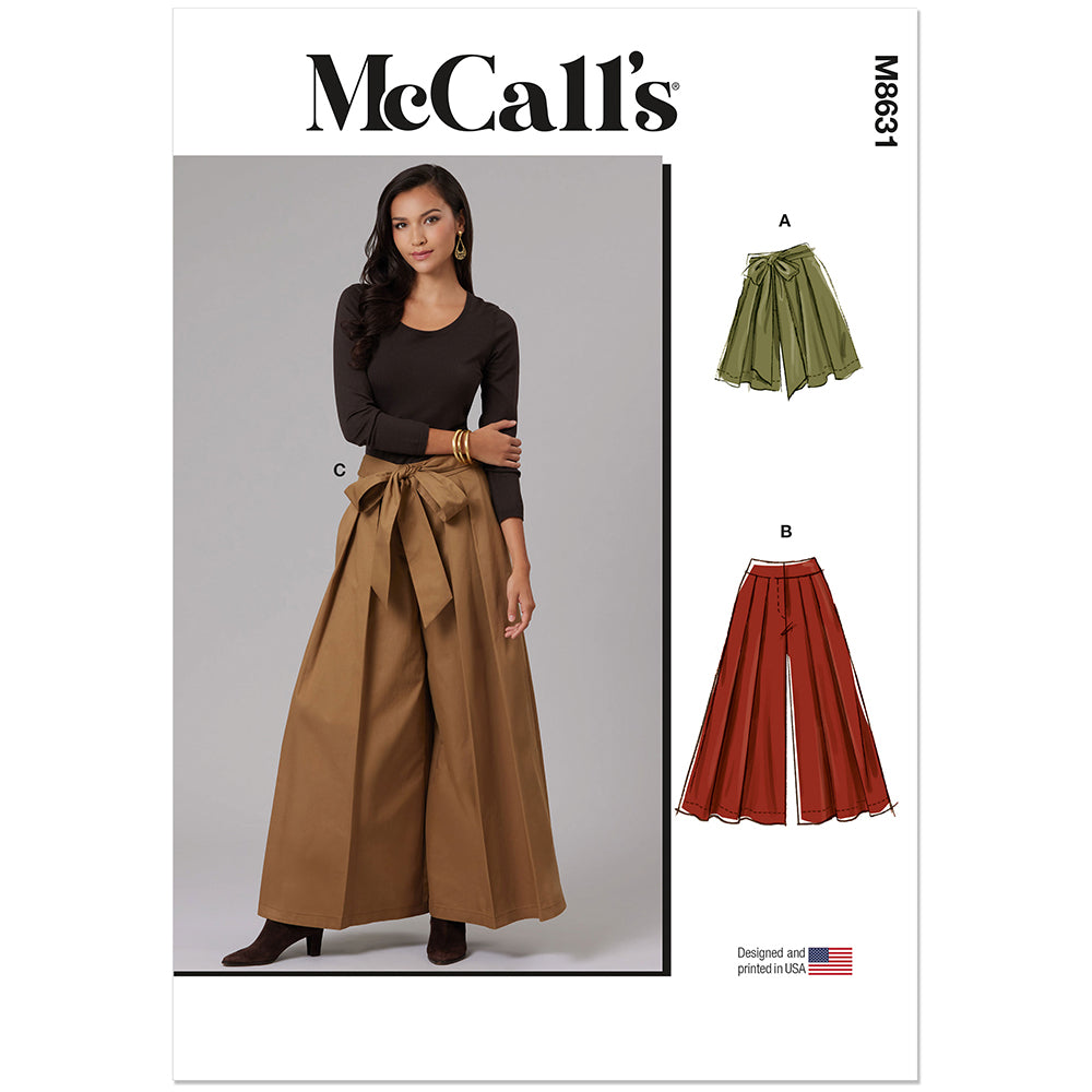 "MCCALL'S M8631 Misses' Pleated Shorts and Pants Pattern, Sizes 18-26"
