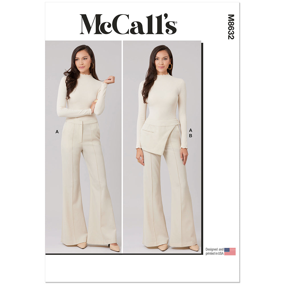 "MCCALL'S M8632 Misses' Flared Pants and Pocket Belt Pattern, Sizes 14-26"