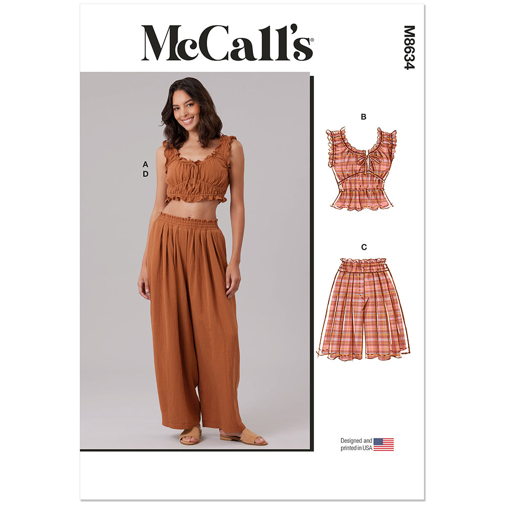"MCCALL'S M8634 Misses' Lounge Top, Shorts and Pants Pattern, Sizes XS-XXL"
