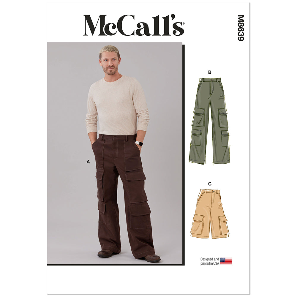 "MCCALL'S M8639 Men's Cargo Pants Sewing Pattern, Sizes 34-42"