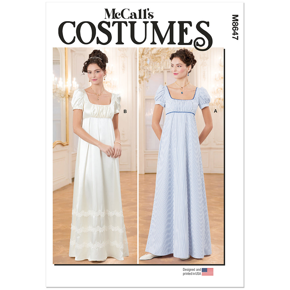 "MCCALL'S M8647 Misses' Regency Gown Sewing Pattern, Sizes 10-18"