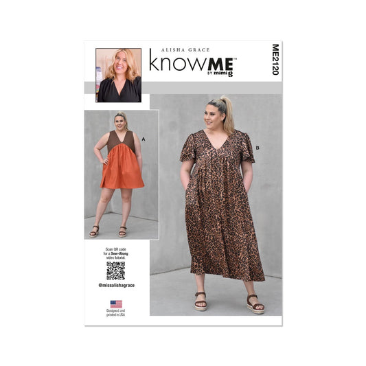 KNOW ME ME2120 Misses' Dress with Sleeve and Length Variations by Alisha Grace