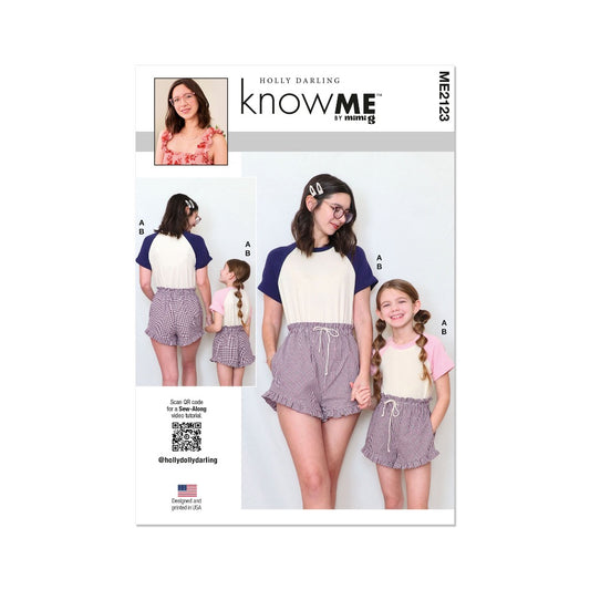 KNOW ME ME2123 Girls' and Misses' T-Shirt and Shorts by Holly Darling