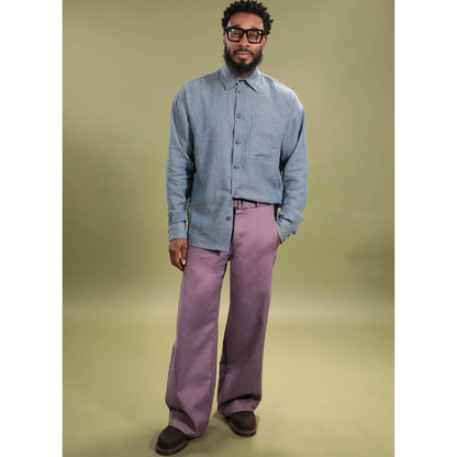 KNOW ME ME2142 men's shirt, jeans and belt sewing pattern - full outfit view