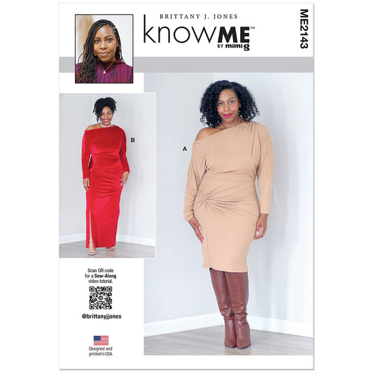 "KNOW ME ME2143 Misses' and Women's Knit Dress Pattern, Sizes 20W-30W"