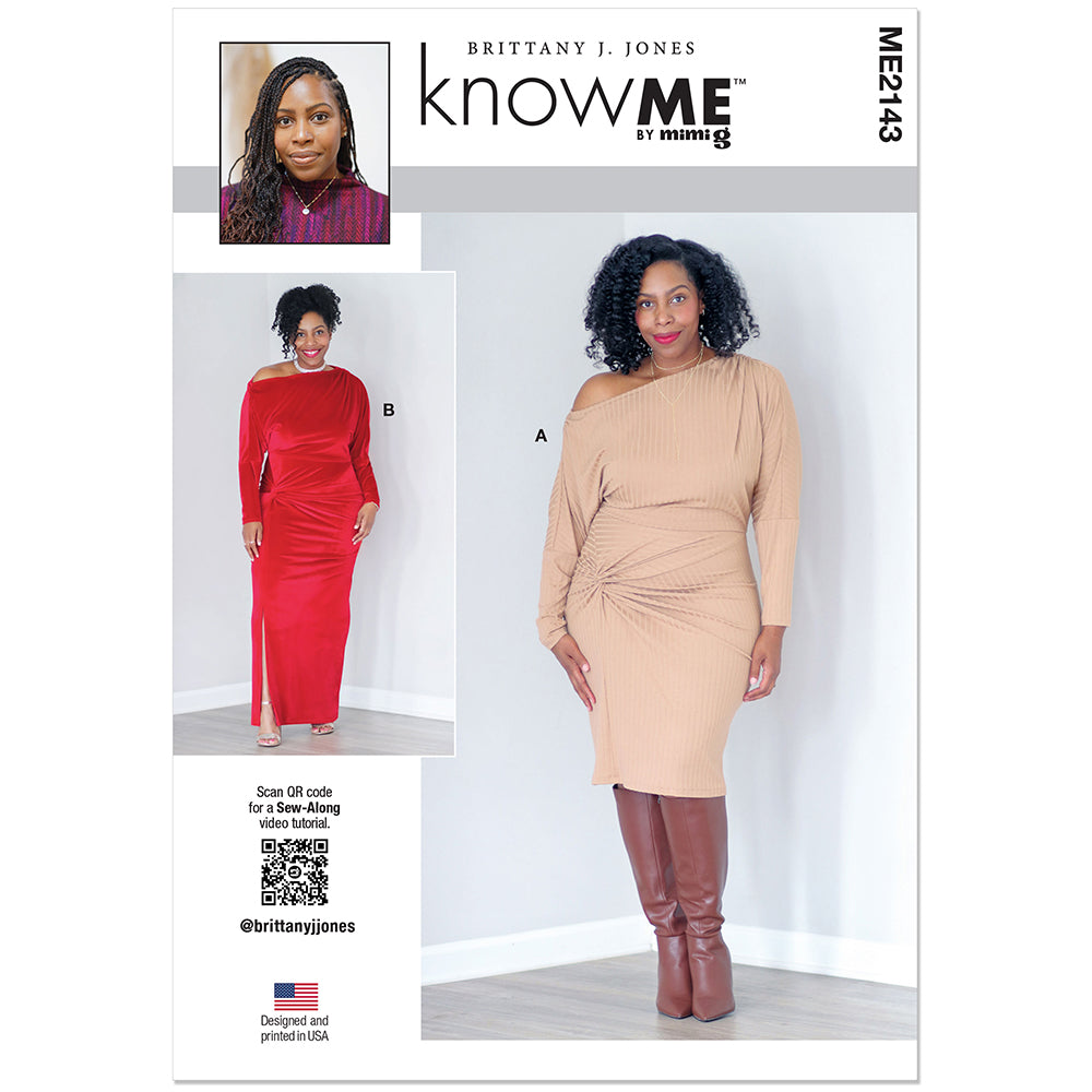 "KNOW ME ME2143 Misses' and Women's Knit Dress Pattern, Sizes 28W-38W"