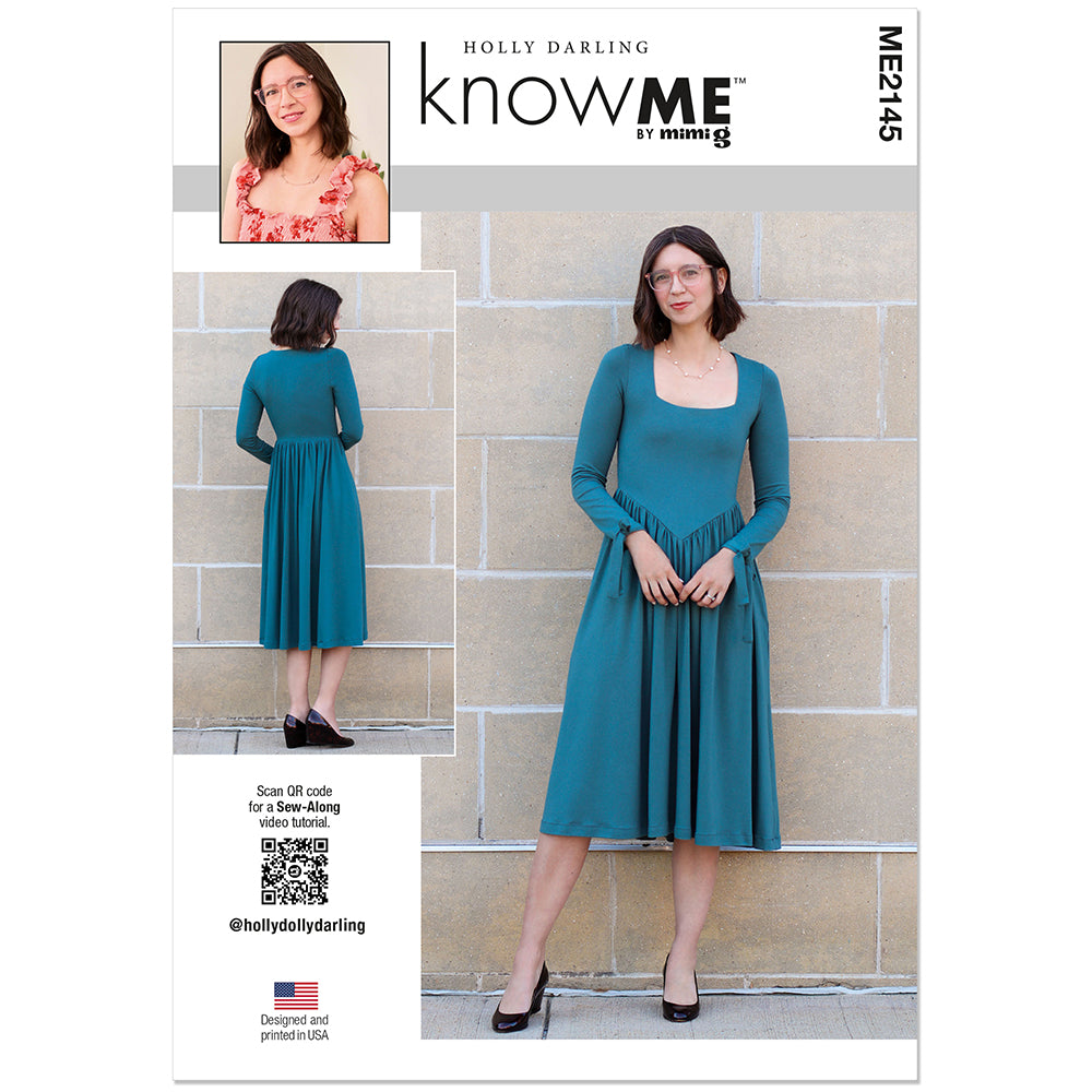 "KNOW ME ME2145 Misses' Knit Midi Dress Pattern by Holly Darling, Sizes 16-26"