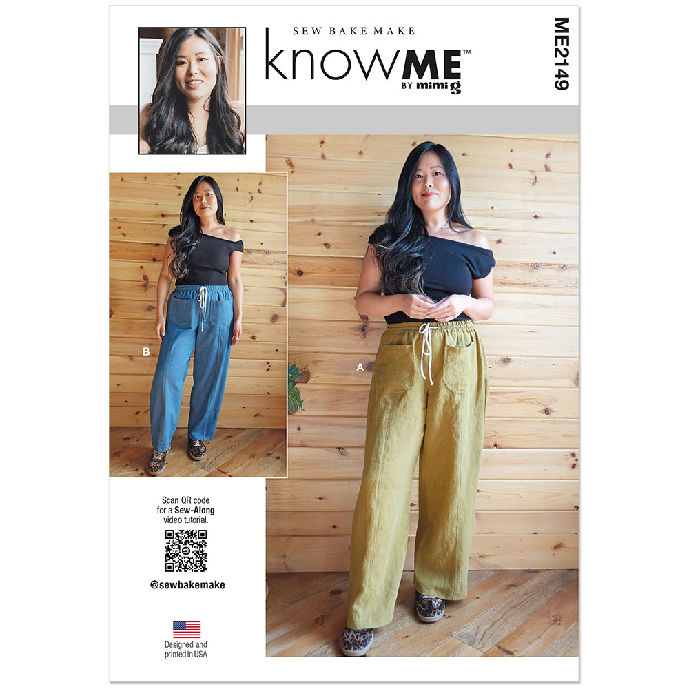 "KNOW ME ME2149 Misses' Wide- or Barrel-Leg Pants Pattern, Sizes XS-S-M-L-XL-XXL"