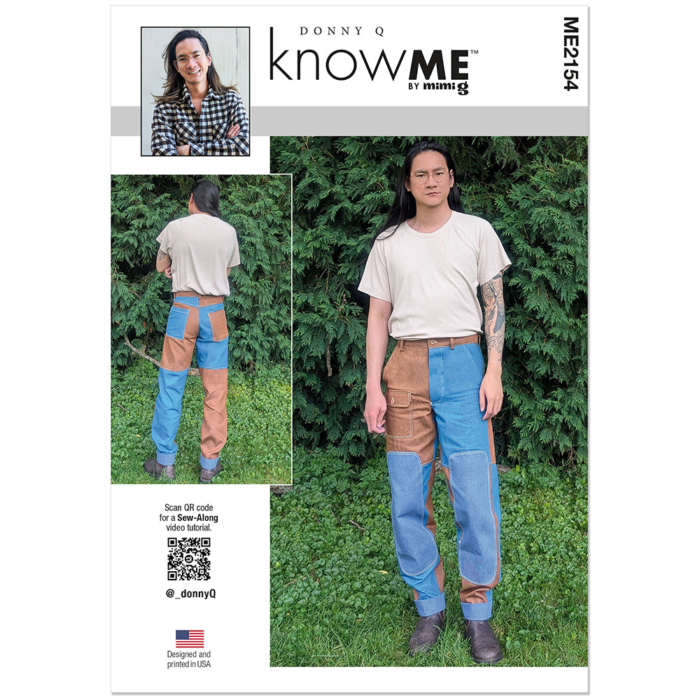 "KNOW ME ME2154 Men's Patched Colour-Blocked Pants Pattern, Sizes 44-52"