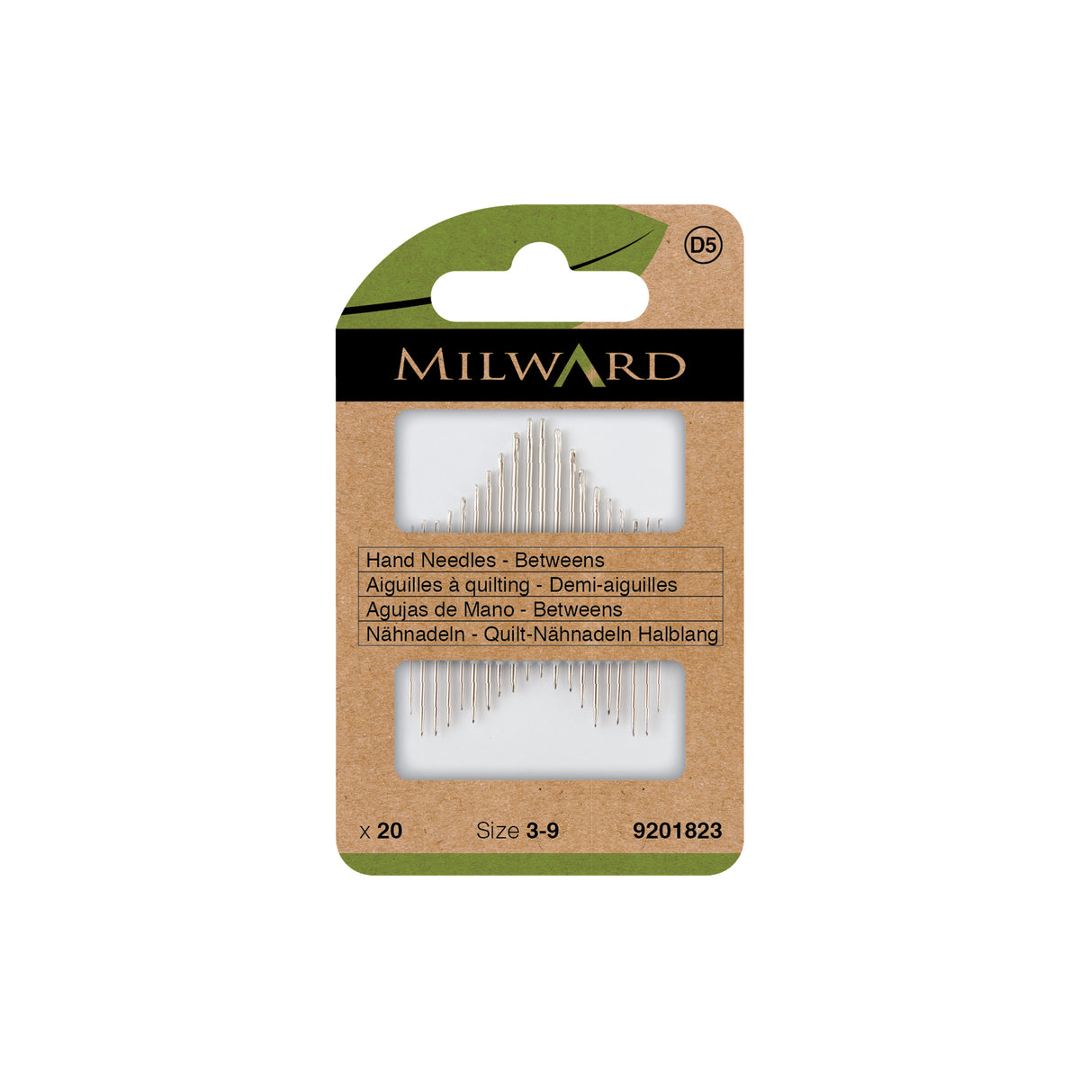 MILWARD GREEN Hand Needle Betweens #3-9