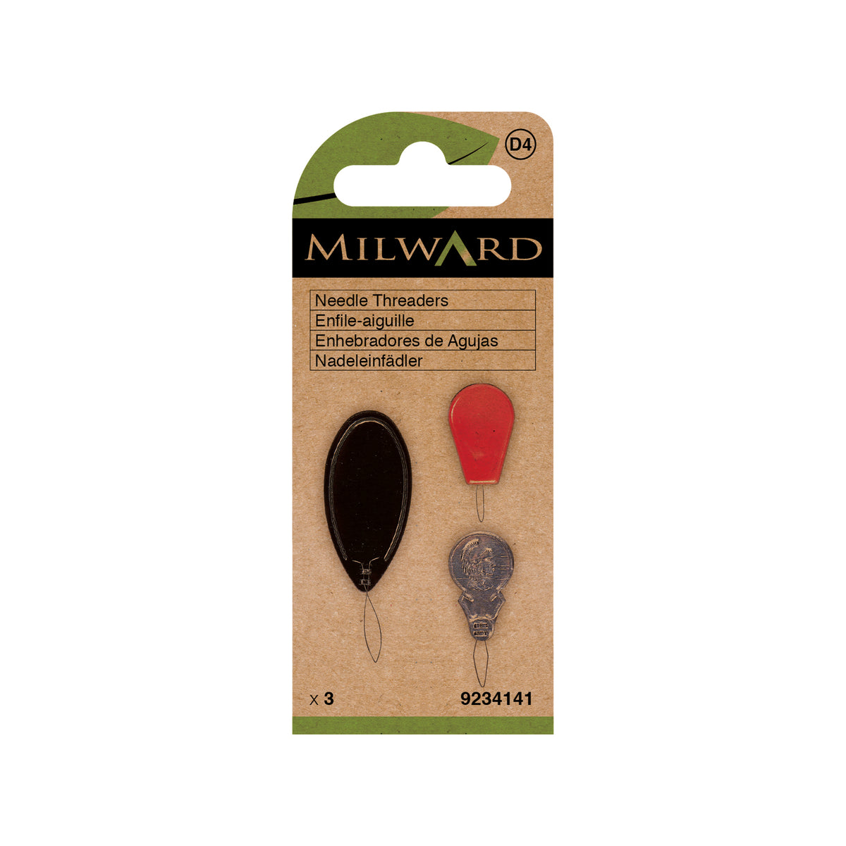 MILWARD GREEN Needle Threader 3 Sizes