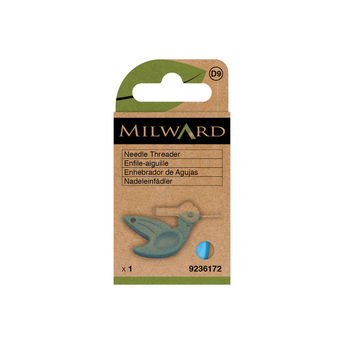 MILWARD GREEN Needle Threader Hummingbird W. Cutter, Blue