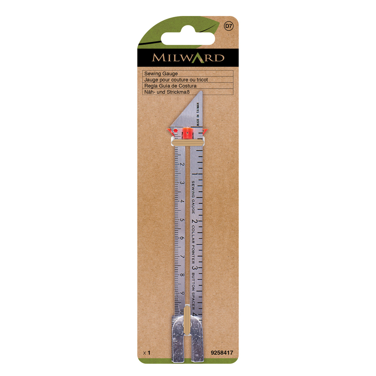 MILWARD GREEN Sewing + Knitting Gauge