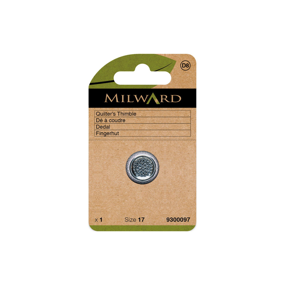 MILWARD GREEN Nickel Plated Nonslip Thimble/Lg