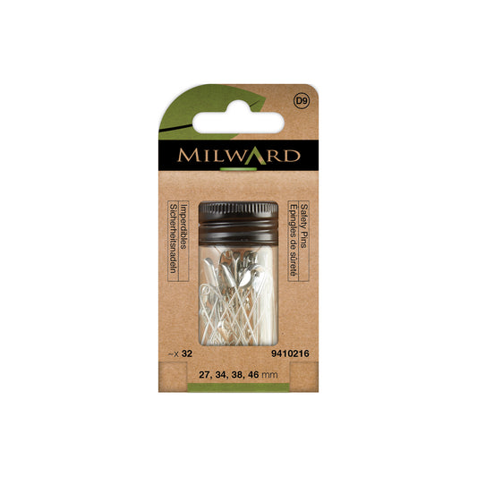 MILWARD GREEN Safety Pin/Nickel Mix Pack 32 Pcs