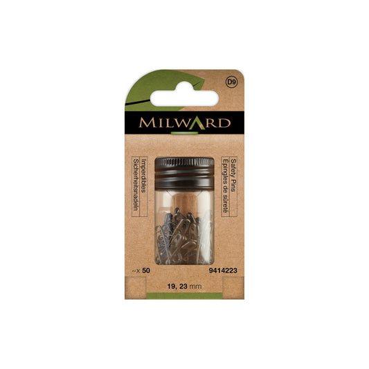 MILWARD GREEN Safety Pin/Black 19+23mm 50 Pcs