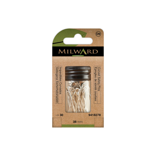 MILWARD GREEN Safety Pin/Curved #2/38mm 30Pcs