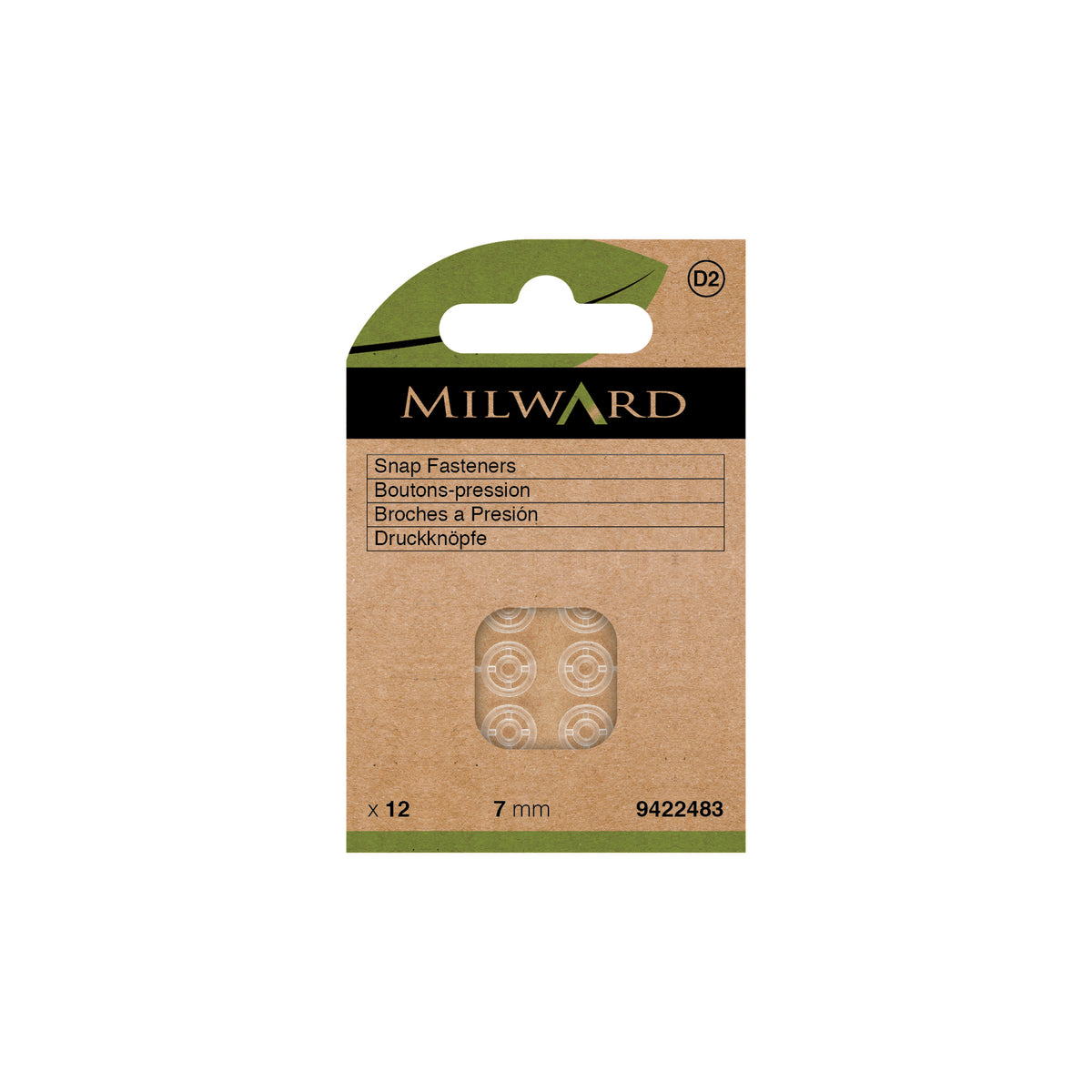 MILWARD GREEN Snap Fast/Nylon Invisible 12 Sets