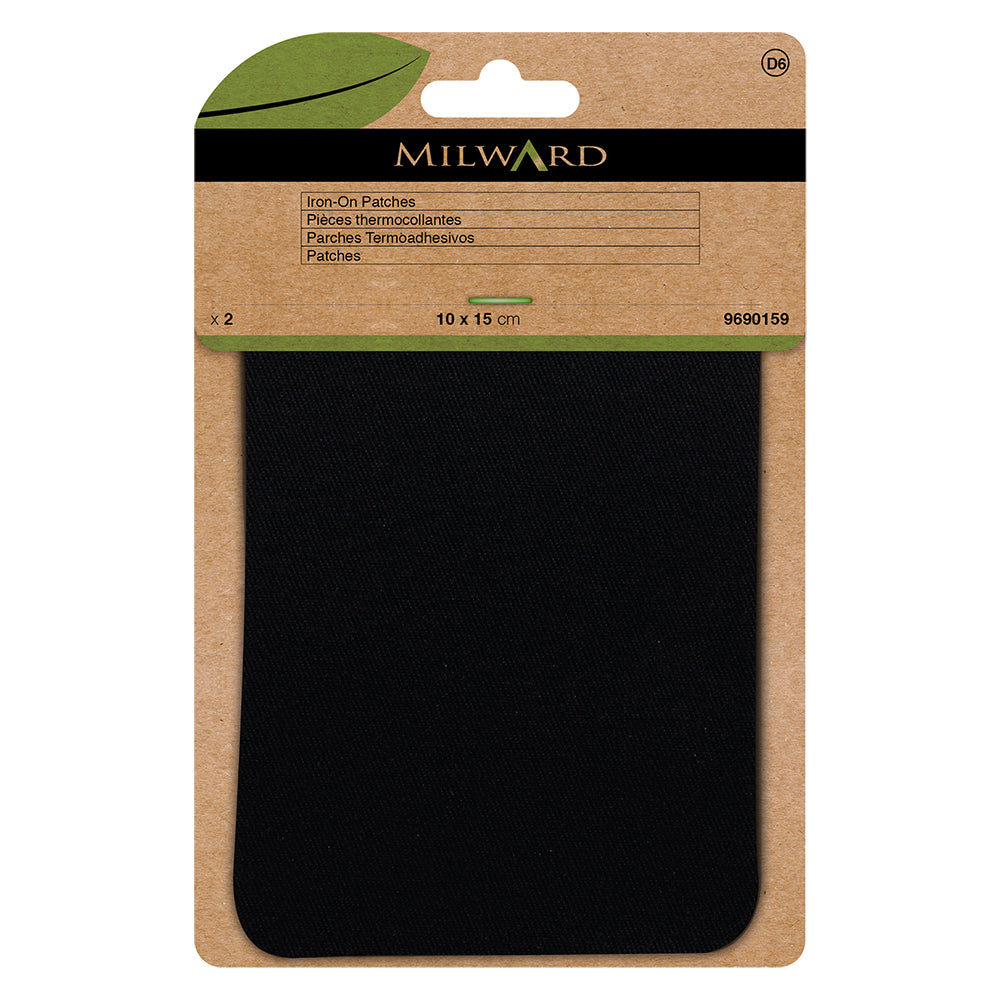 MILWARD GREEN Iron On Patch Black 2 Pcs