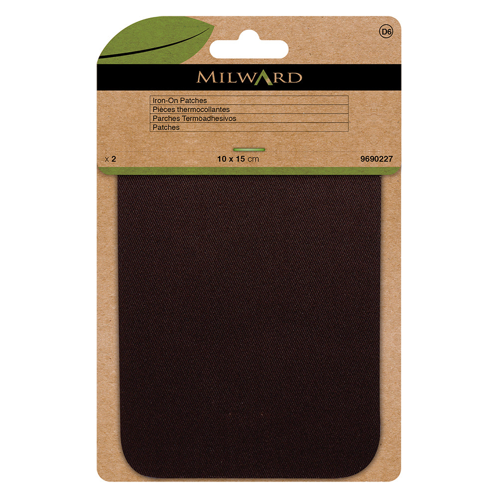MILWARD GREEN Iron On Patch Brown 2 Pcs