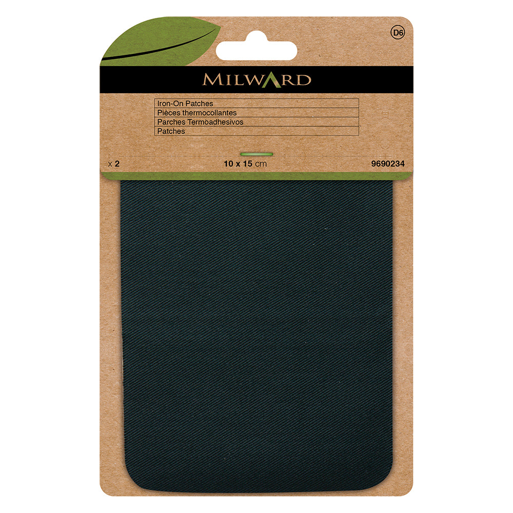 MILWARD GREEN Iron On Patch Bottle 2 Pcs